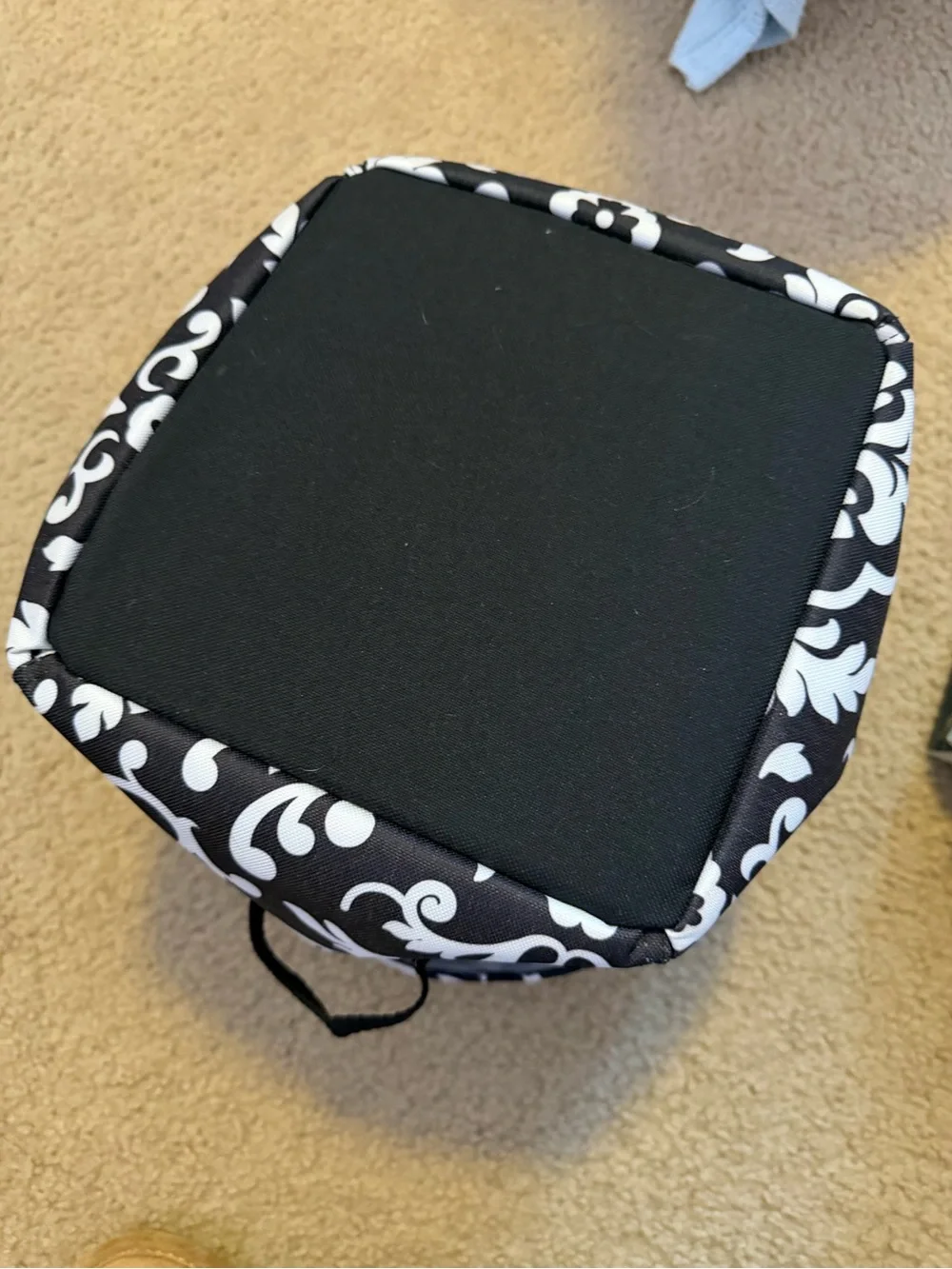 Thirty-One Utility Bin Organizer Parisian Pop Black White Damask Storage Basket
